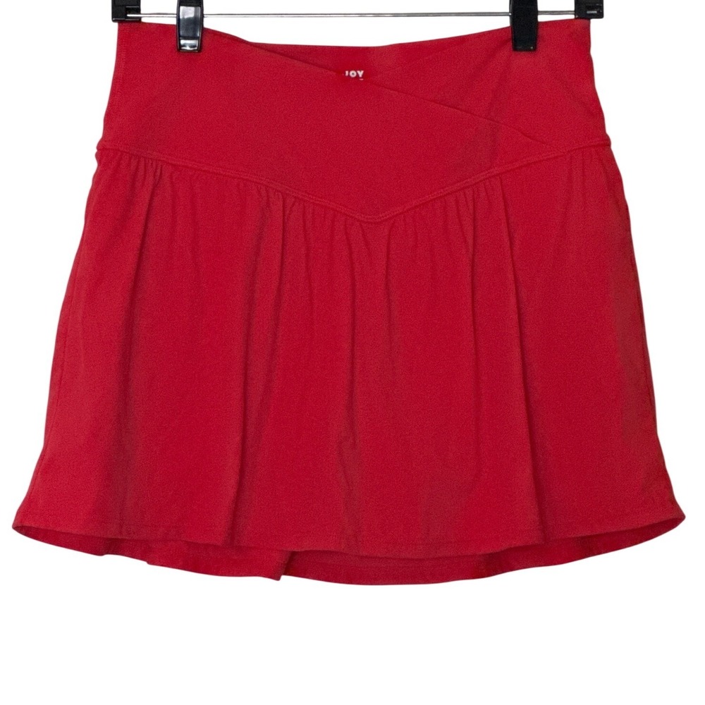 JoyLab Skort Red Crossover V-Waist Athletic Tennis Skirt Womens Medium